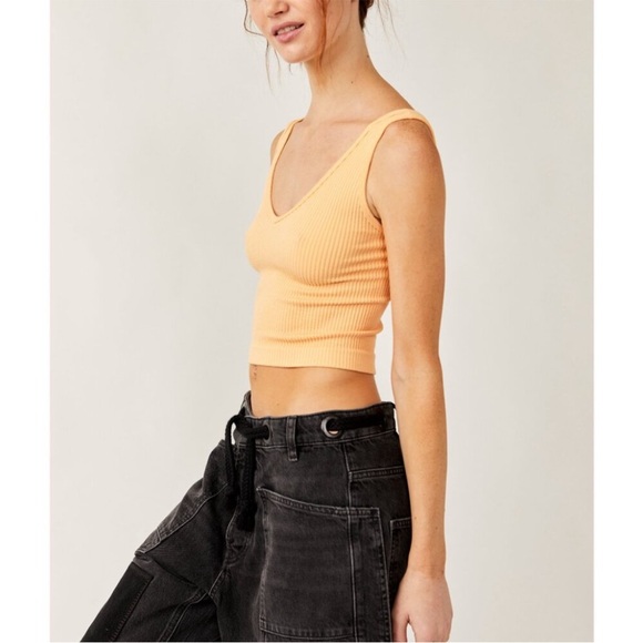 FP Movement by Free People Solid Rib Brami in Sunburst Lt Orange Size L/XL NWT - Picture 2 of 8